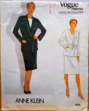 Vtg Vogue Pattern American Designer Anne Klein 1075 Jacket Skirt Sz 10 Uncut FF