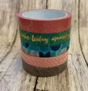 5 Rolls Pattern Narrow Washi Decorative Tape Papercraft Journal DIY Crafts