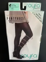 Royfa Compression Socks - Opaque Pantyhose - Closed Toe - 20-30mmHg - Small Nude
