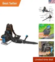 No-Pull Backpack Leaf Blower, Gas-Powered with Electric Start, 31cc 2-Cycle E...