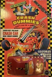 Crash Dummies 1991 Tyco Student Driver Dummy Pullback Crash Car & Bumper