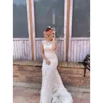 白紗禮服 魚尾白紗 外拍輕婚紗 蕾絲婚紗（二手）