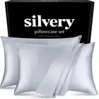 Silver Infused Satin Pillowcases Set – 2 Pack Silky Soft Cooling Pillow Cases wi