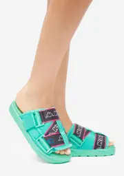 [Kappa] Green Logo Tape Kalpi Slides