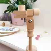Wooden Embroidery Hoop Stand Clamp Cross Stitch Frame DIY Needlework Craft
