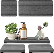 3PCS DryingNeat Diatomite Stone Water Absorbing Sink Tray - Instant Dry Coasters, Kitchen Sponge Hand Soap Holder, Countertop Fast Drying - 8 * 4inch and 4 * 4inch