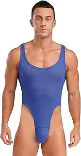 [FEESHOW] Herren Wrestling Singlet Overall U Hals Bodysuit High Cut Leotard Athletic Sportwear Training Fitness Workout