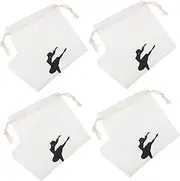 GANAZONO 4pcs Ballet Drawstring Bag for Dance Shoes Multi Functional Storage Pouch for Womens Ballet Accessories for Travel and Storage