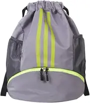 [JIRONN] Outdoor Sports Balls Backpack, Large Capacity Basketball Storage Bag, Portable Oxford Cloth Backpack, Drawstring Bags with Shoe Compartment Pockets, Waterproof Soccer Organizing Bag for Gym Sport