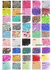 800 Pieces Mixed Sizes Flatback Round Half Faux Pearls Beads Cabochons DIY Craft