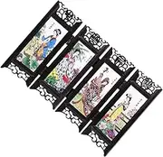 Resin Screen Divider Vintage Folding Panel with Four Great Beauties for Home Desktop Ornament Chinese Traditional Art Material for Display
