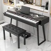 (Piano Bench Not Included!) 88-Key Electric Piano, Multi-Function Vanity Drawer Piano, Desk Electric Piano,Black,Hammer Style