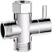 Faucet Angle Valve, 2 PCS Chrome Bathroom Toilet Bidet G1/2" T-Adapter Shower Diverter Valve Shower Faucet Tee Connector Valve for Home