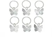 fdsmall Dreadlock Jewelry 6pcs Butterfly Hair Jewelry for Braids Dreadlocks Beads Hair Barrette Metal Braids Rings Cuffs Hair Jewelry Accessories for Girls Women (Silver)