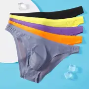 Sexy Mens Ice Silk Bulge Pouch G String Thong Underwear in Vibrant Colors