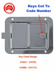 Flush Handle Paddle Lock Key Cut -Tool box Whale Tail Lock Keys-Goliath, Southco