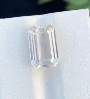 6.80 Ct Natural Yellow Kunzite Emerald shape Gemstone from Afghanistan.