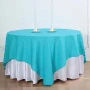 90" Turquoise SQUARE POLYESTER TABLECLOTH Wedding Party Catering Dinner Linens