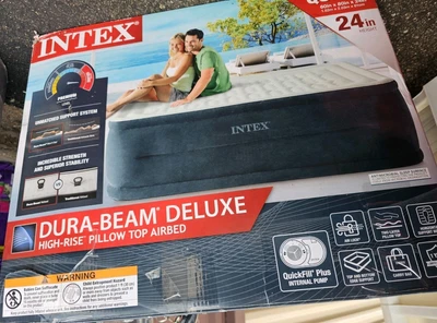 Intex Dura-Beam w Built-in Pump 24 in Queen Bed Air