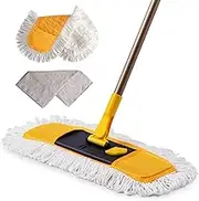 Yocada Dust Mop Microfibre Floor Mop 57 Inch Telescopic with Total 3 Mop Pads Wet and Dry Floor Cleaning for Hardwood Ceramic Marble Tiles Laminate Home Kitchen