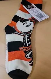 Disney Minnie Mouse Skeleton Halloween Socks Girls Sz 9-2.5 Stripe Fun Novelty