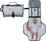 Portable Nappy Changing Mat - Waterproof Change Mat with Clutch - Travel Changing Pad Organizer - Baby Changing Kit