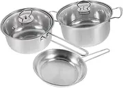 iplusmile 1Set Stainless Steel Cookware Set Pot Set with Soup Pot Frying Pan for Versatile Cooking Needs Safe Food Preparation for Home Chefs