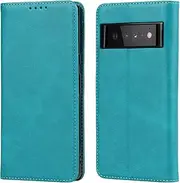 for Google Pixel 6 Pro 6Pro Case Leather Wallet with Card Holder Cash Slot SunYoo Flip Cover Drop Protection Shockproof Stand Magnetic Folio Women Men Her Purse for Google Pixel6Pro Sky Blue