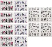 Ipetboom Nail Decals for Manicure 15 Sheets Halloween Skull Nail Art Sticker Set