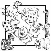 Aunt Martha's #3891 Whimsical Animals Pattern Embroidery Transfer