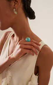 [Bleecker & Prince] Large Foam Bubble Bath Turquoise Ring
