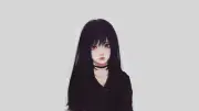 Anime girls black hair kyrie meii frontal view looking Playmat Game Mat Desk