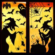 Large Halloween Window Clings Decorations Halloween Window Silhouette Decoration