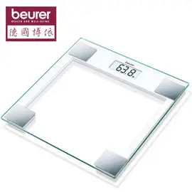 展示出清 【 德國博依beurer】典雅方型玻璃體重計 GS14 ★採用安全強化玻璃面板