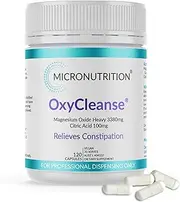 OxyCleanse Constipation Relief (120 Capsules) Magnesium Oxide Supplement with Natural Citric Acid, Aids Healthy Bowel Movements, Colon Cleanser, Digestive Health Support (30 Serves) - MICRONUTRITION