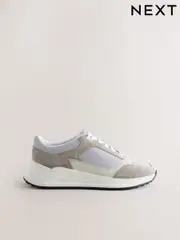 Neutral Smart Casual Lace Up Trainers (AE5888) | $100