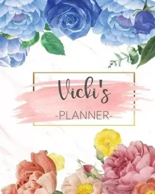 Vicki’’s Planner: Monthly Planner 3 Years January - December 2020-2022 - Monthly View - Calendar Views Floral Cover - Sunday start