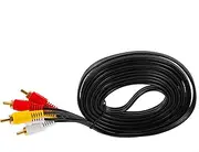 DIYEAH RCA Male to Male Audio Video Composite Cable Versatile Av Line for DVD Vcd for Stable Signal Transmission Head Design