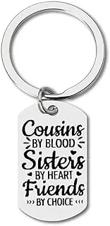 [yaozeio] Best Cousins Ever Keychain for Women Girls Little Big Cousin Birthday Gifts for Cousin Female Gifts for Sister Sibling Gifts for Teen Girls Cousin By Blood Sister By Heart Friend By Choice Key Chains