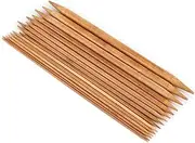 Bamboo Knitting Needles Set, 15 Sizes 2-10mm, Smooth Double Pointed, 15 Pieces
