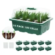 10 Pack 120 Cells Seed Starter Trays with Ventilation Holes - Reusable Seedli...
