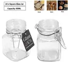 24 x Square Glass Clip Jars 90ml Spice Herb Seasoning Condiment Storage Bottles