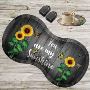 Ergonomic Memory Foam Mouse Wrist Rest Pad, Cute Coaster and Mini Hook, Non-S...