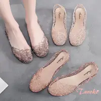 在飛比找momo購物網優惠-【Taroko】水晶雕花鏤空平底網面果凍娃娃鞋(8色可選)