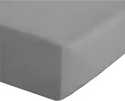 Catherine Lansfield Easy Iron Percale Combed Single Fitted Sheet Grey