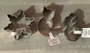 Lot of 3 Threshold Coated Cookie Cutters 3.46" X 4.13" Snowman Snowflake, Cat