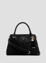 GUESS Women's Black Cresidia Luxury Satchel Bag