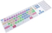 HRH for iMac G6 MB110LL/B MB110LL/A A1243 Keyboard with Numeric Keypad NumberPad Print: Pro CC Functional Shortcuts Hot Keys Design Silicone Keyboard Skin Cover [US/EU Layout]