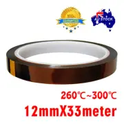 Hot 12mm 33m Heat Resistant High Temperature adhesive Polyimide Kapton Tape Gold