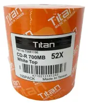 100 Titan Brand White Top 52X 80min 700MB CD-R CDR Blank Disc Media